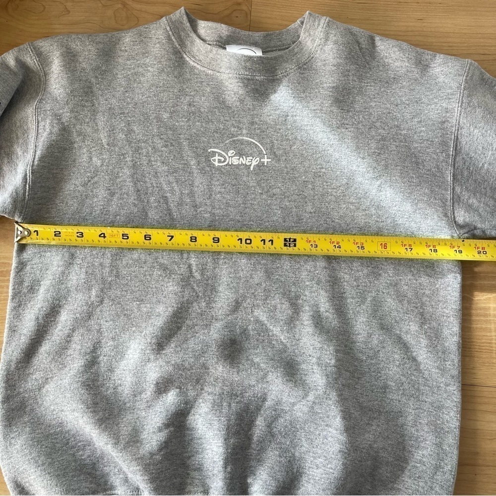 Disney Logo Crew Neck Pullover Sweatshirt Long Ombré Sleeve Cotton Blend Small - Picture 6 of 8